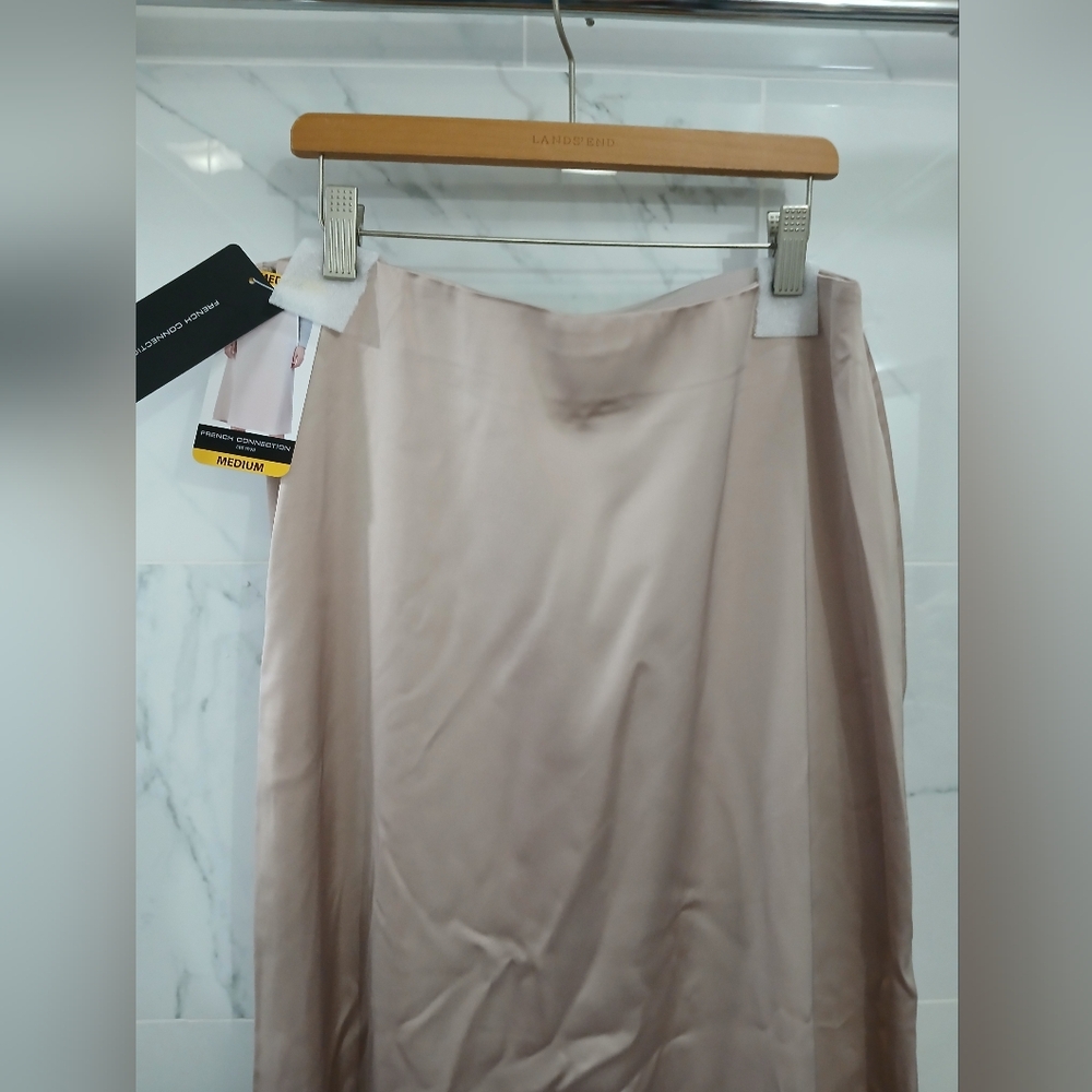 Satin Skirt Various Sizes Mushroom Color By French Connection NWT - Picture 7 of 12